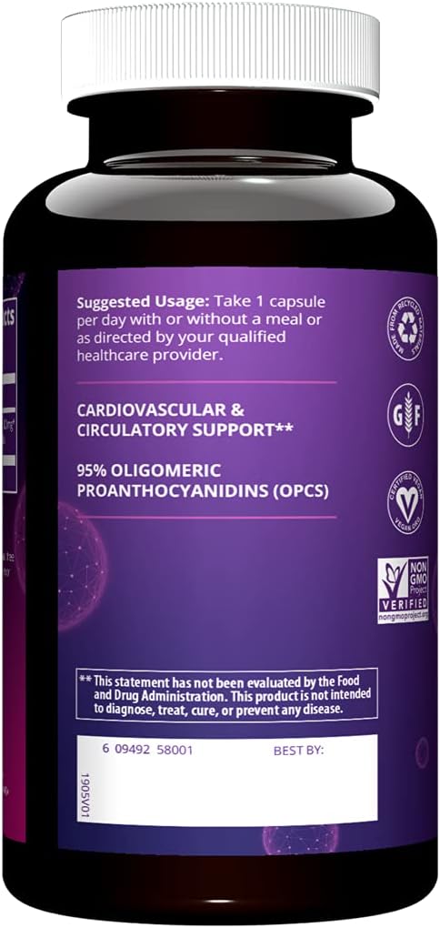MRM Nutrition Grape Seed Extract | Circulation | Antioxidants | Anti-agning | Gluten Free + Vegan | 100 Servings