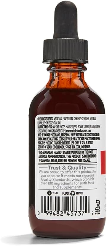 365 by Whole Foods Market, Super B-12 B-Complex Liquid Supplement, Raspberry Natural Flavor, Vegan, 2 Fl Oz