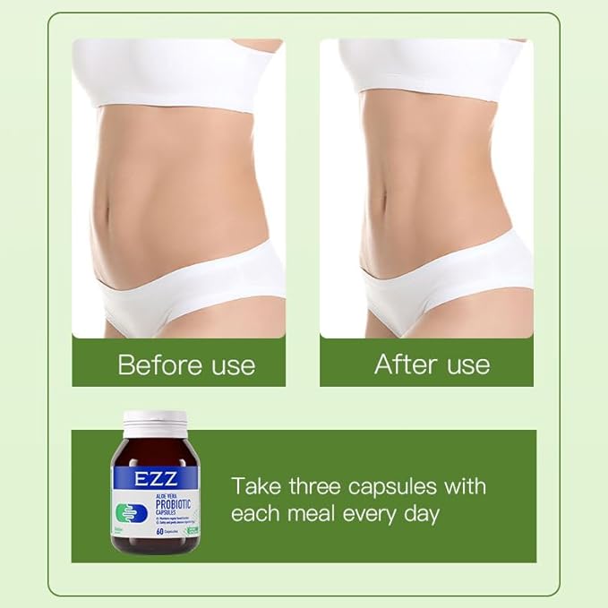 Aloe Vera Probiotic | Contains Australian Aloe Vera, Cassia and Digestive enzymes, add Four probiotics. | Improves Gut Health and Digestion, no More Constipation | 60 Capsules