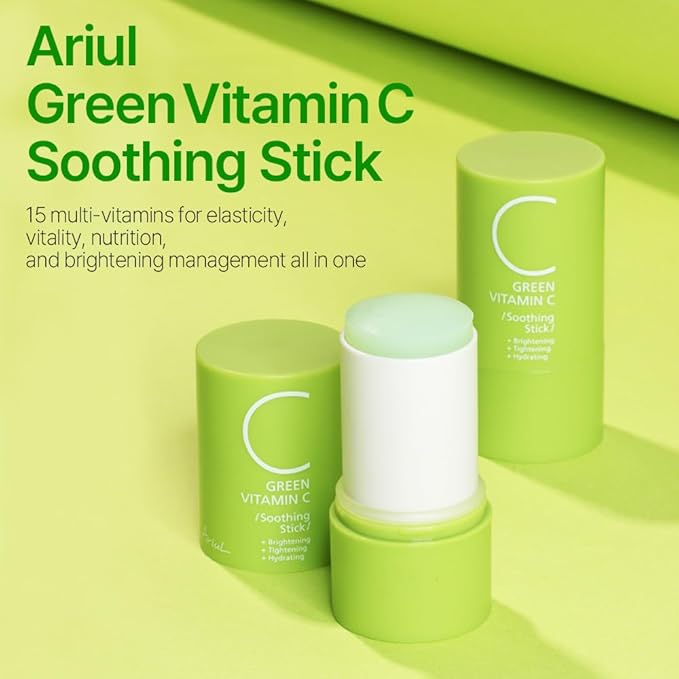 Ariul Green Vitamin C Multi Balm Soothing Stick – 15 Multi-Vitamins & 80% Water Essence for Hydration & Skin Barrier Care, pH-Balanced Vegan Formula, Korean Skin Care, 24g / 0.85 oz