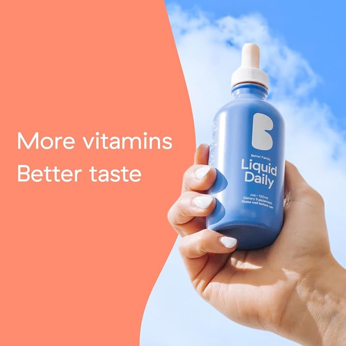 Better Family - Liquid Daily Multivitamin - All-in-One Wellness Drop - All Ages & Genders - Methylated Vitamins - No Sugar or Artificials - Gluten Free, Non-GMO - Dietary Supplement - 2oz (60 ml)