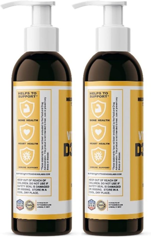 Vitamin D3 K2 Maximum Strength Topical Gel - 15000+ IU Per Pump - The Sunshine Vitamin - Supports Bone & Joint Health, Immune Support - One Month Supply