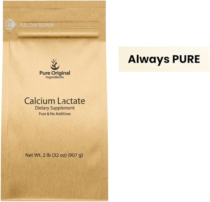 Pure Original Ingredients Calcium Lactate (2 lb) Calcium Supplement, Electrolyte