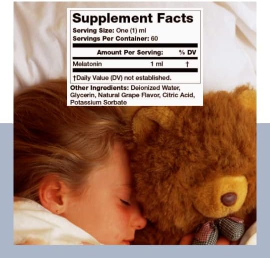 Olympian Labs Liquid Melatonin 1mg, 2 Ounce, Fall Asleep Naturally, Alcohol Free