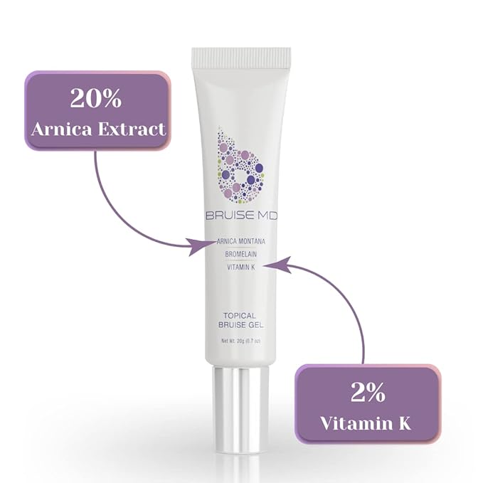Topical Gel for Bruising and Swelling, 20% Arnica, Bromelain, 2% Vitamin K Oxide, 20g (0.7 fl oz) – Advanced Concentrated Bruise Treatment Formula