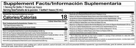 Plus B Complex Dietary Supplement - Vitamin C, B1, B2, B3, B5, B6, B12, Potassium, Manganese, Iron, Magnesium, Zinc - Supports Central Nervous System - 1 Bottle Daily Dose