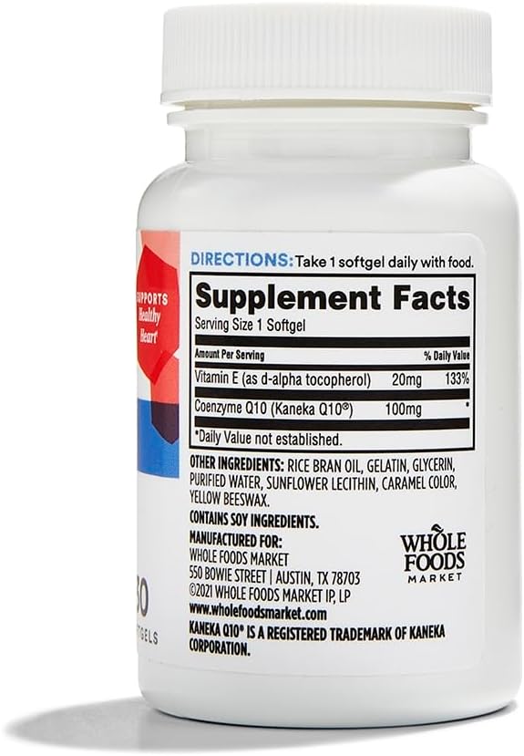 365 by Whole Foods Market, Co Q10 100Mg, 30 Softgels (Pack of 2)