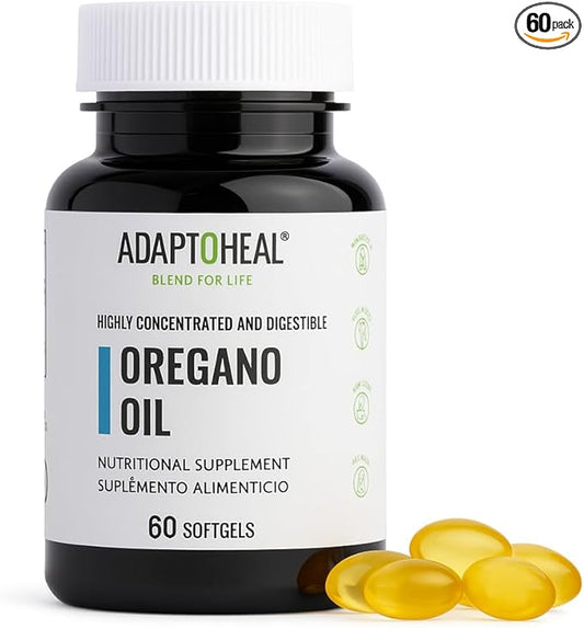 Oregano Oil, 60 Softgel – Immune and Intestinal Support Supplement for Healthy Digestive – Formulated with Extra Virgin Olive Oil – Plant Based, Vegan and Non-GMO