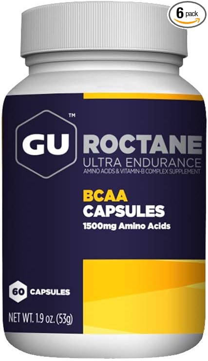 GU Energy Roctane Ultra Endurance Branch Chain Amino Acid and Vitamin B Exercise Recovery Capsules,Informed Choice, Energy for Before, During or After Any Workout, 60-Count Bottle