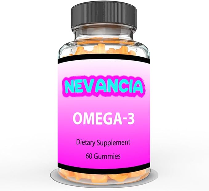 Omega-3 Gummies with DHA & EPA, Omega-3 Fish Oil, Promotes Heart & Brain Health, Eye Health, Immune Support, Natural Orange Flavour, 60 Gummies, 30-Day Supply