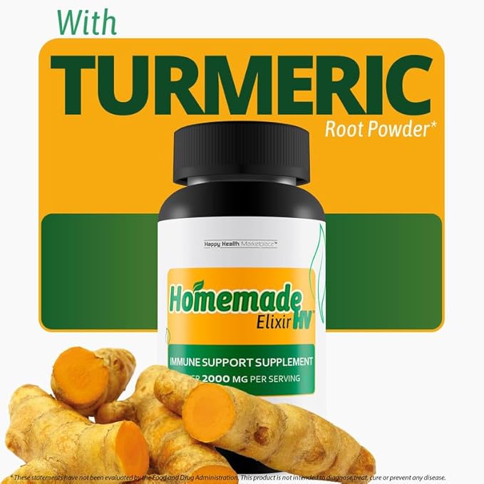 Homemade Elixir HV - Our Best Immune Support Supplement - Herbal Vitamin Immune Support Capsules - Our Best Immune Pills Nature Vitamin D Zinc C Best Herbs Vitamins - Vitamins Immune Support Pills