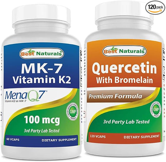 Best Naturals MK-7 100 mcg & Quercetin with Bromelain