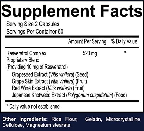 Resveratrol Complex Potent Antioxidants, 120 Capsules, 60 Days