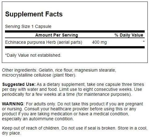 Swanson Echinacea 400 Milligrams 180 Capsules