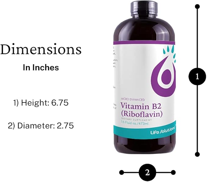 Vitamin B2 - Liquid Dietary Supplement with 50mg Riboflavin Per Serving - Highly Bioavailable, Pharmacist Formulated, Rapid-Sorb Technology for Efficient Nutrient Absorption - 16 fl oz