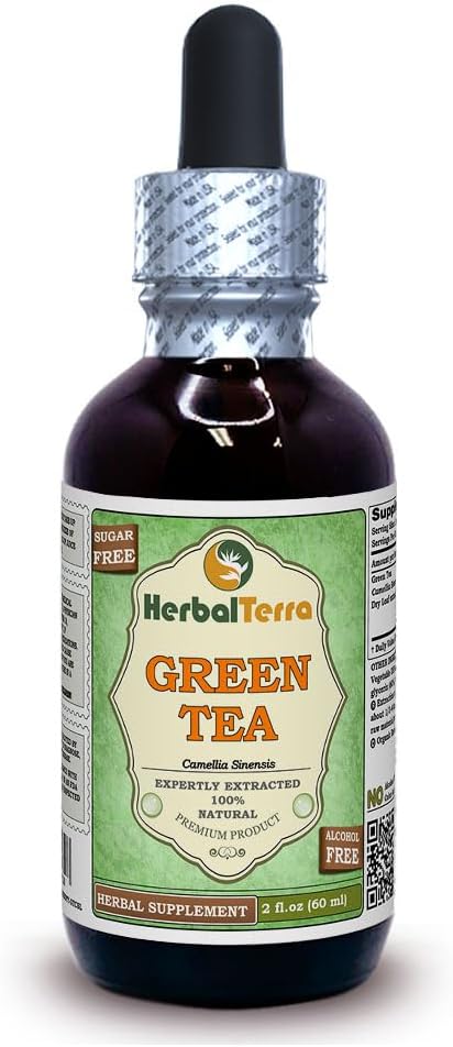 Green Tea (Camellia Sinensis) Glycerite, Organic Dried Leaves Alcohol-Free Liquid Extract 2 oz