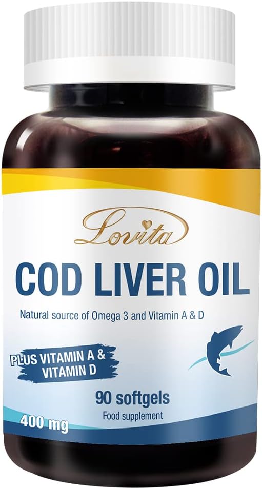 Lovita Cod Liver Oil & K2 D3 Dietary Supplement Bundle. Supports Better Nutrition & Overall Well-Being