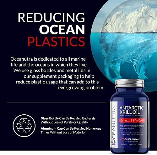 100% Pure Krill Oil 1000mg, Omega 3, Highest Concentration 56% Phospholipids, Choline & Astaxanthin, Sustainable Antarctic SuperbaBoost, DHA, EPA, Heart, Brain, Eye & Skin Care, No Fish Oil