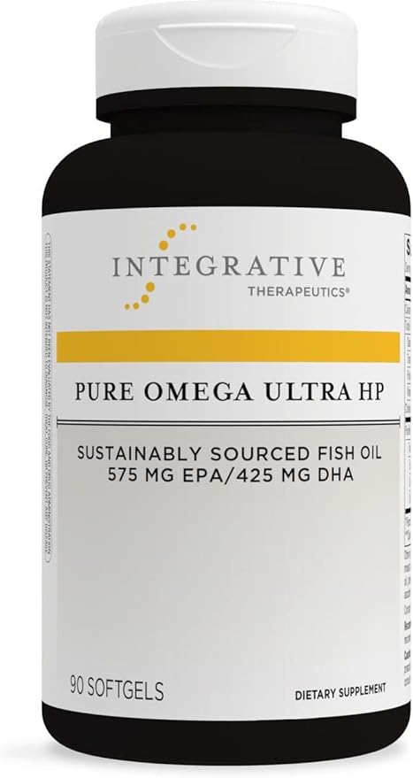 Integrative Therapeutics Pure Omega Ultra HP 1392 mg- Omega-3 Fatty Acid Supplement from Fish Oil - Supplement with EPA and DHA - Gluten-Free - Sustainably Sourced - 90 Softgels