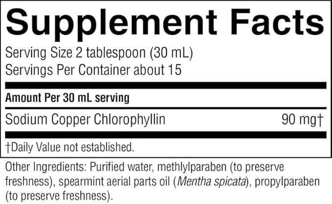 Nature's Sunshine Liquid Chlorophyll - Immunity Support, Detox & Cleanse, Chlorophyll Liquid Drops with Spearmint Oil, Natural Energy Boost, Internal Deodorant - 16 Fl Oz
