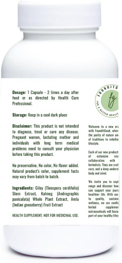 FiG Nutra’s AGK Extract Capsules | Herbal Immune Support Supplement | Amla, Giloy, Kalmegh Extracts Blend | 60 Veg Capsules