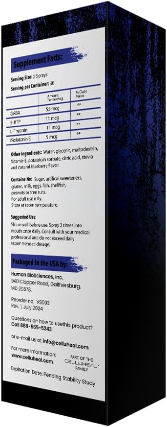 CelluStrength Sleep Spray - Blueberry Flavor, 30 Servings | Natural Support for Rest & Relaxation with GABA, Melatonin | High Bioavailability