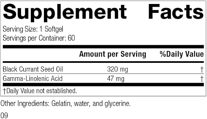 Standard Process Black Currant Seed Oil - Immune, Blood Flow & Tissue Repair Support with Whole-Food Based Blend of Black Currant Seed Oil & Gamma-Linoleic Acid - 60 Softgels