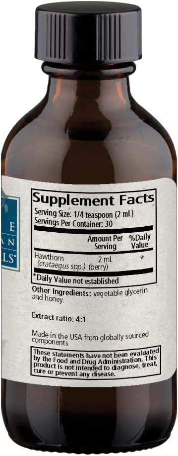 Wise Woman Herbals – Hawthorn Berry Solid Extract - Extra Strength 4:1 Liquid Extract - Alcohol-Free - for Cardiovascular Health and Heart Function - 2oz