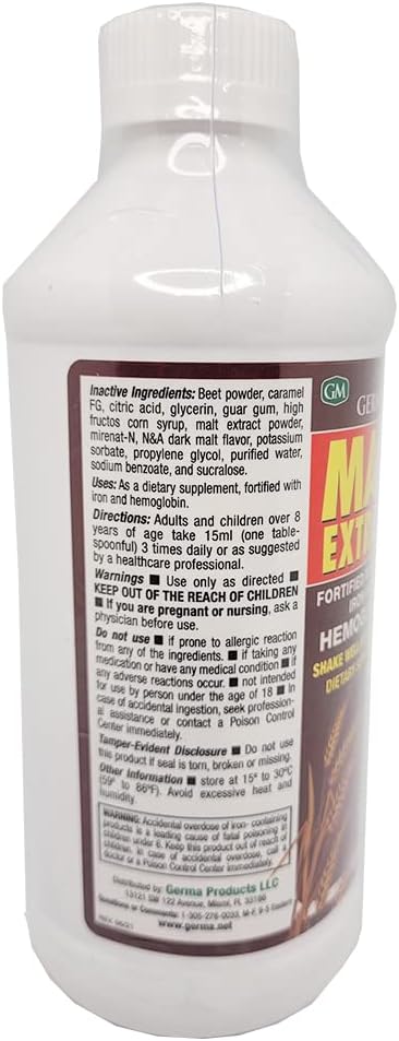 Extracto de Malta 16 oz. with B12 and Hemoglobina Germa