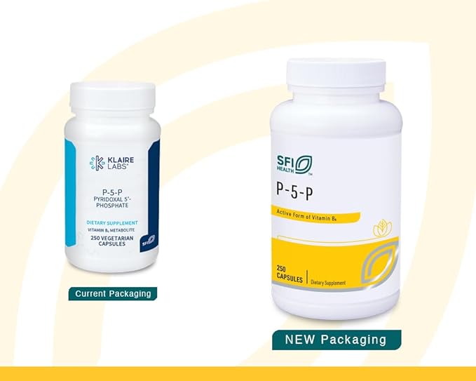 Klaire Labs P-5-P - 30 Milligrams of Bioactive Vitamin B6 Pyridoxal-5-Phosphate for Metabolic & Liver Support, Hypoallergenic (100 Capsules)