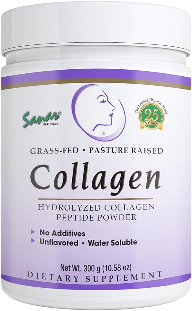 Sanar Naturals Collagen Peptides Powder - for Hair, Nail, Skin, Joint, and Bone Health - Hydrolyzed Collagen for Women & Men, Easy to Mix Collagen Protein Supplement, Unflavored, 10.58 oz