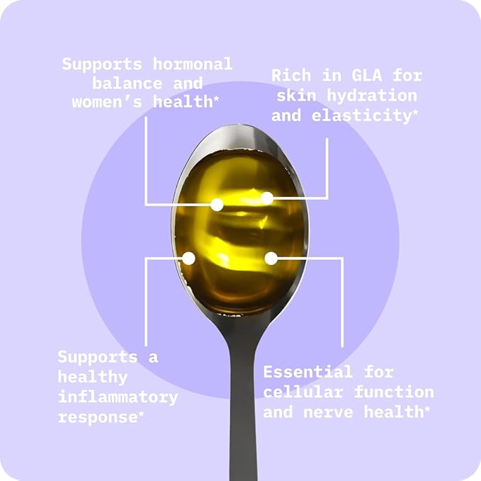 BodyBio Evening Primrose Oil - Natural Gamma Linolenic Acid for Healthy Skin & Hormone Balance - Non-GMO, Cold Pressed - 8oz