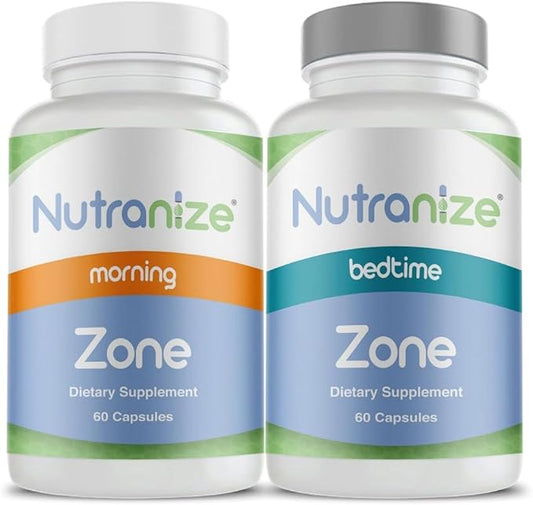 Zone Calcium Supplement, Magnesium Glycinate, Vitamin D3, K2 MK7, Methylfolate, Berberine, Chromium Picolinate, Cinnamon, Melatonin (60 Count of Both Bottles)
