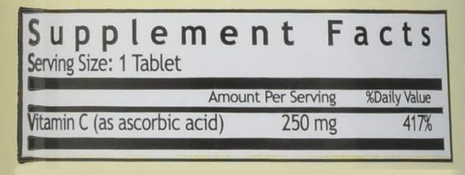 VIT C TABS 250 MG WMILL 100