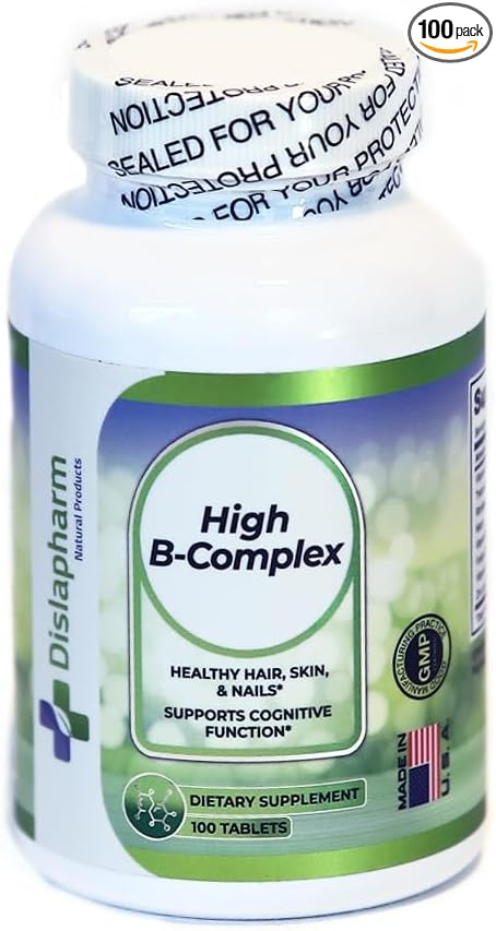High B Complex Vitamins for Women with Riboflavin, Vitamin B2, B6, B12, B1, Vitamin B Complex Support Brain Health, Immune System, Hair, Skin & Nails Health, Bone, Joint & Energy Support - 100 Tablets