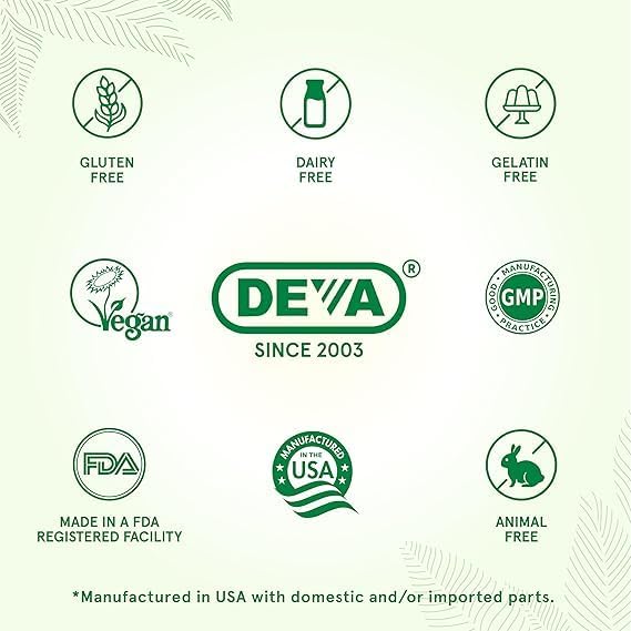 DEVA Vegan Virgin Hemp Seed Oil Capsules 2-Pack – Cold-Pressed, Unrefined, 90 Count Ea