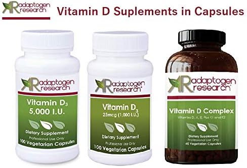 Vitamin D3 1,000 IU High Potency | Vitamin D 1000 (25 mcg) Supplement for Healthy Bones Muscles | Hypoallergenic Supplement for Enhanced Vitamin D Absorption | 100 Vegetarian Caps