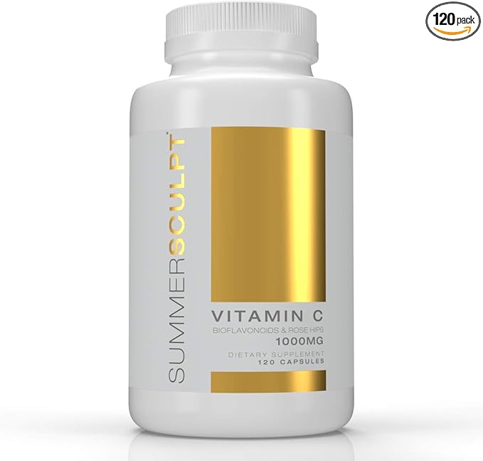 Vitamin C 1000 mg Daily Immune Support with Rose HIPS & Citrus Bioflavonoids Healthy Skin & Joints Buffered Non-GMO Non Acidic, 120 Capsules