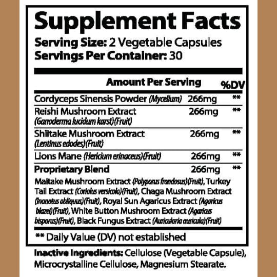 Olympian Labs 10X Mushroom Supplement Capsules - Comprehensive Formula Supporting Immune System, Antioxidant, Brain Health - 60 Capsules (30 Servings)