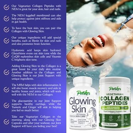 Organic Elderberry Capsules & Glowing Skin Supplement Bundle, 120 Caps Elderberry with Vitamin C & Zinc and Glutathione & Hyaluronic Acid Supplements