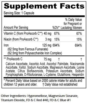 Integra (90)- Iron Supplement-Vitamin C- Ferrous Fumarate & Polysaccharide Iron Complex