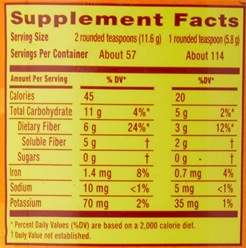 Metamucil, Daily Psyllium Husk Powder Supplement, Sugar-Free Powder, 4-in-1 Fiber for Digestive Health, Orange Flavored Drink, 114 teaspoons, 1.4 Pound (Pack of 2)