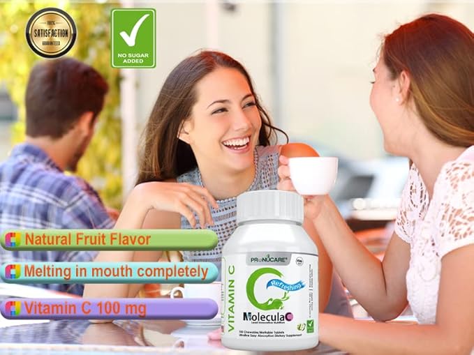 Vitamin C 100 mg Buccal Lozenge Tablets – Slow-Dissolving, Controlled Release & Fast Absorption, Natural Apple, Immune Boost, Antioxidant & Anti-Aging, Sugar-Free, 100 CT