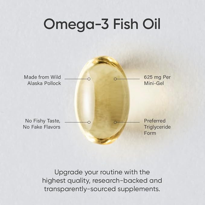Sports Research Brain Health Large Pack with Fish Oil Mini-Softgels (Easy to Swallow) Omega-3 Fatty Acids from Wild Caught Alaska Pollock & Magtein Magnesium L-Threonate Supplement