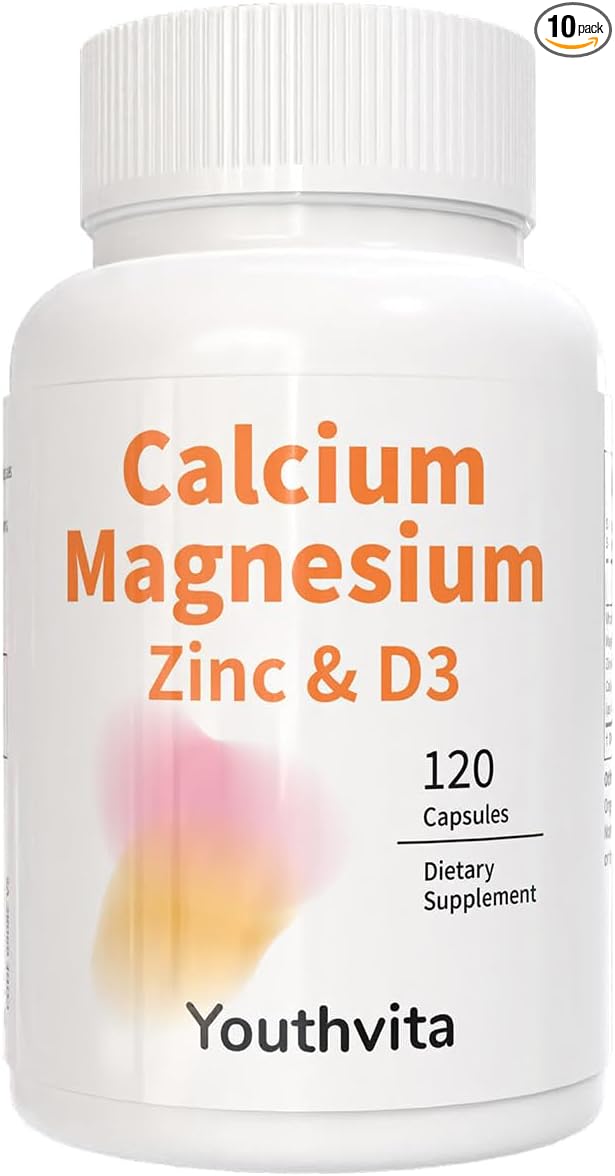 Calcium Magnesium Zinc VitaminD3 Capsules, Support Immune & Bone Health, 120 Count