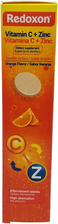 Redoxon Vitamin C Tablets | Orange Flavor, Effervescent Double Action Supplement of Vitamin C and Zinc for Immune System Support, Healthier Lifestyle, and More Energy; 3-Pack of 20 Tablets
