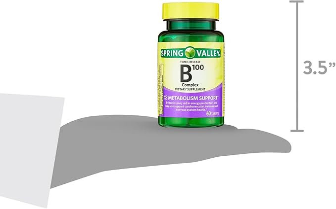 SCHMIDT EMPIRE B-100 Complex High Potency, B 100 Time Release Tablets – Metabolism & Nervous System Support, 60 Tablets, 60-Day Supply, Gluten-Free (Pack of 1)