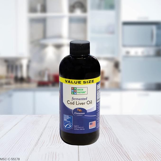 Green Pasture - Fermented Cod Liver Oil Liquid -12oz. Cinnamon