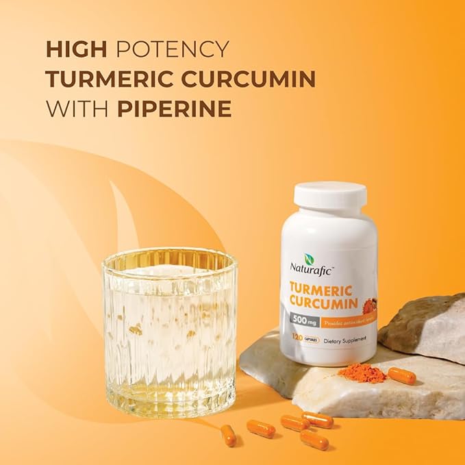 Turmeric Curcumin with Piperine Capsules - 500mg per Capsule,120 Count - Supplement with Black Pepper for Enhanced Absorption Non-GMO, Gluten-Free