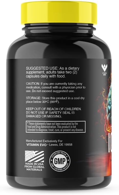 (2 Pack) IQ Blast Pro Supplement, IQ BlastPro Brain Booster Nootropic Capsules Reviews Optimal Cognitive Function, IQ Blast Plus Reduce Brain Fog Health, IQBlastPro Clarity Focus Memory Pills (120 Ct)